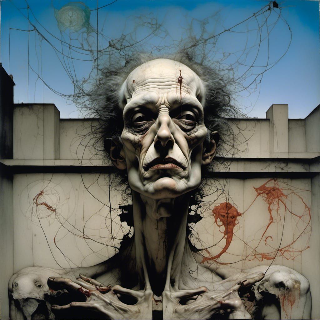 Psychic Vampire in Watercolor and Ink Style