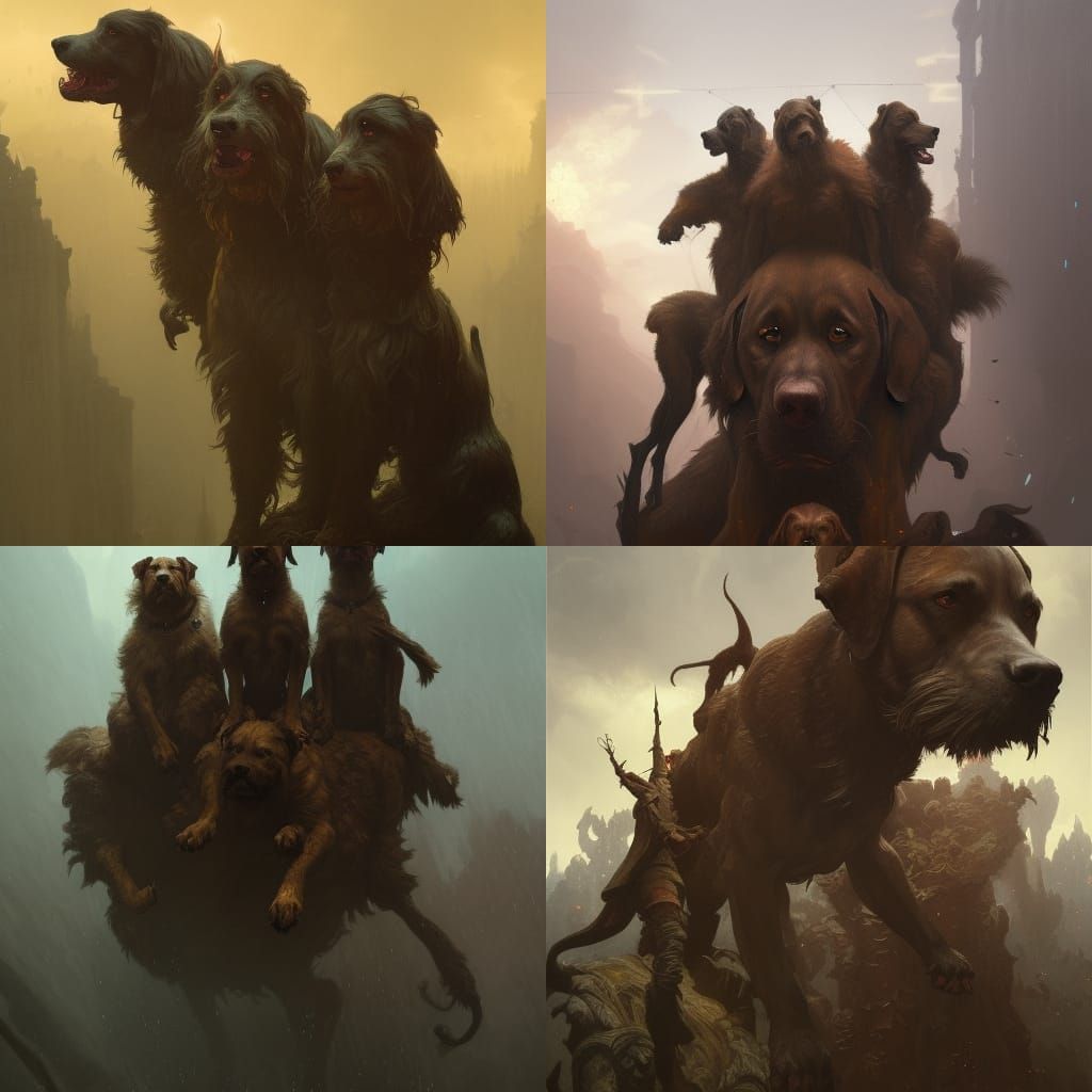 Giant 3 headed dog