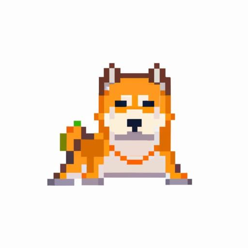 pixel dog 8bit logo shiba inu