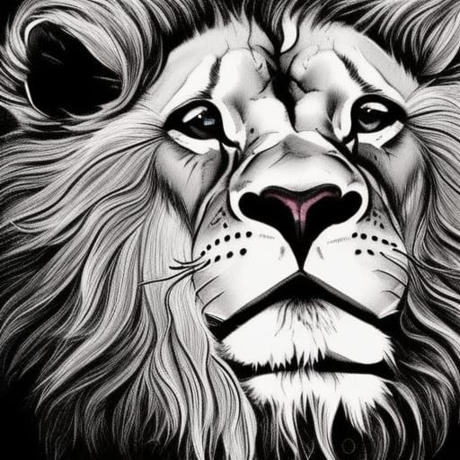 Lion by Darrel Bevin | Lion art, Lion sketch, Lion drawing