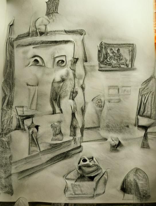 A bizarre museum graphite sketch