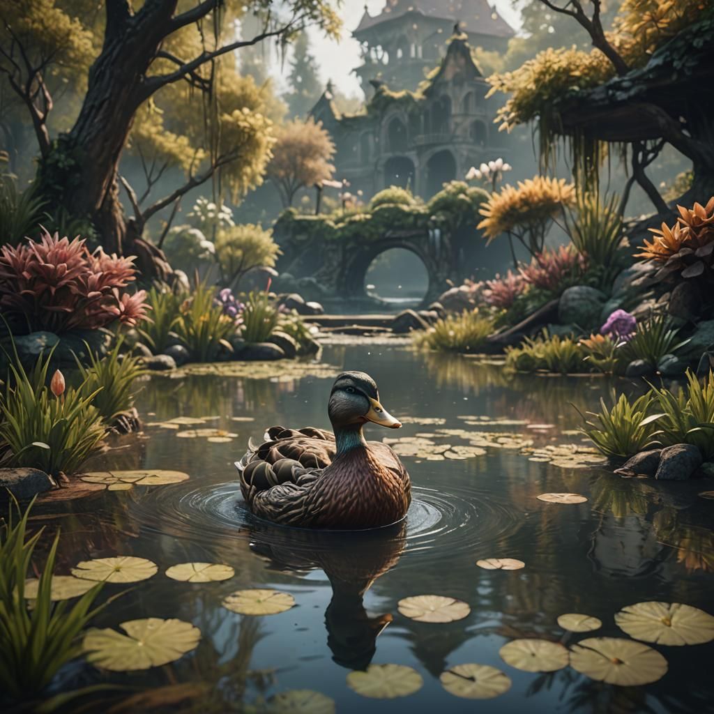 a duck in a pond