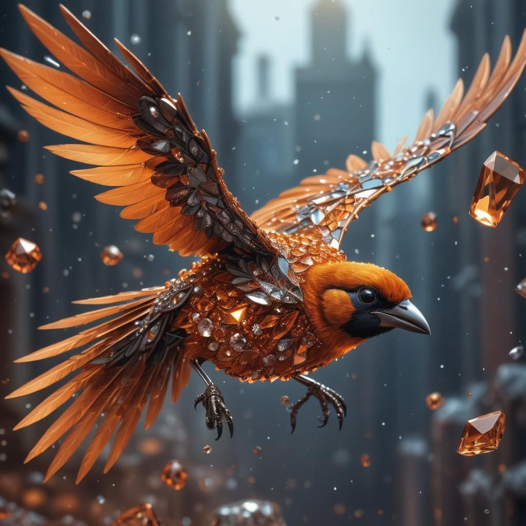 Orange crystal bird  by @JFT97