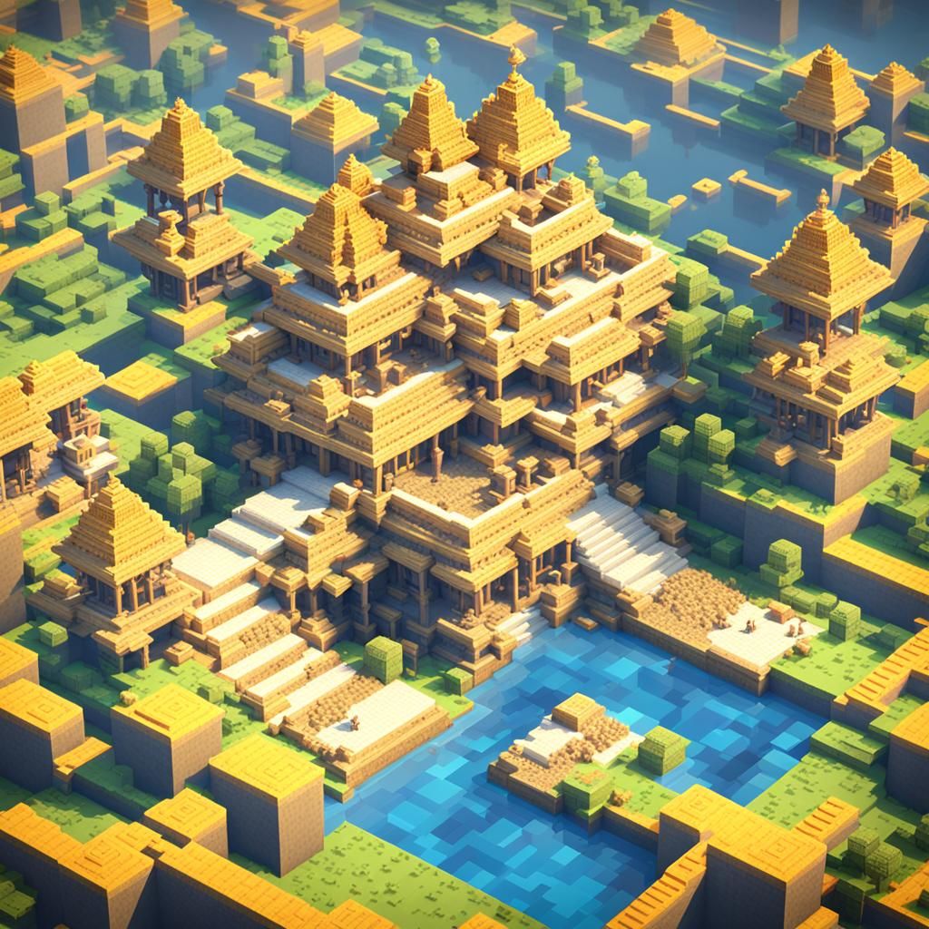 Minecraft Temple - AI Generated Artwork - NightCafe Creator