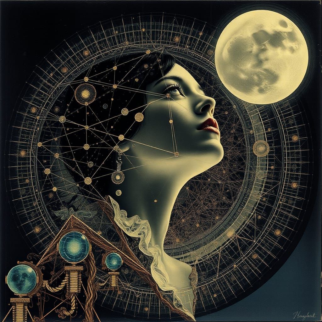 Fractal Record Portrait in Edwardian Style