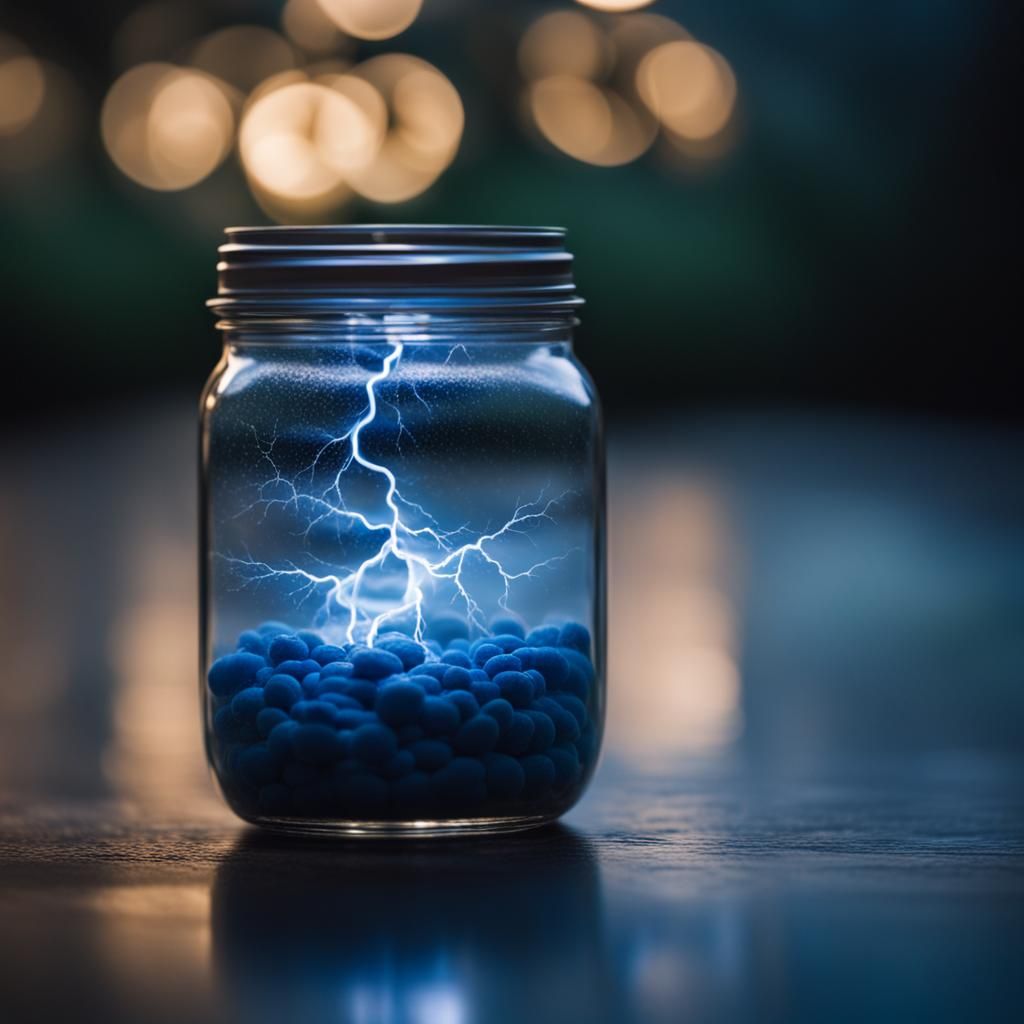 Blue lightning in a jar AI Generated Artwork NightCafe Creator