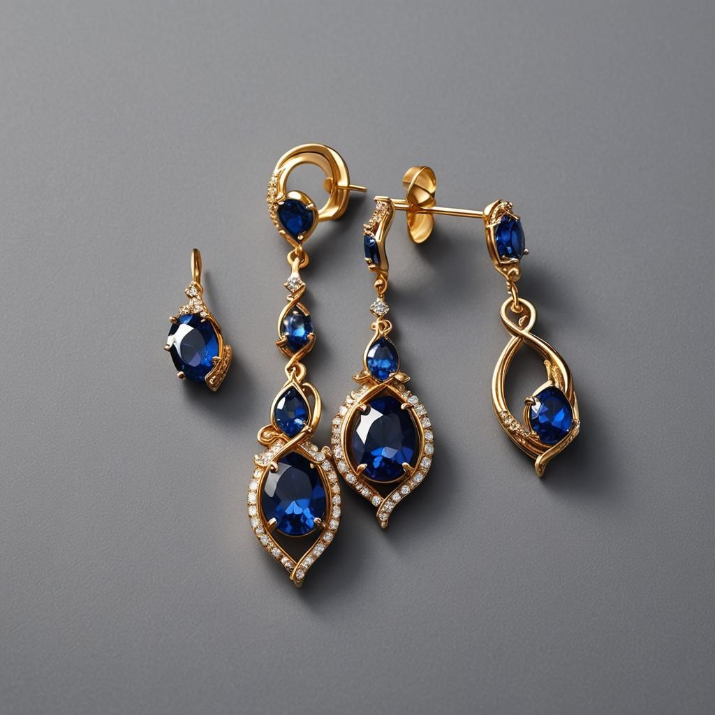 Create beautiful and stunning modern korean blue sapphire ea...