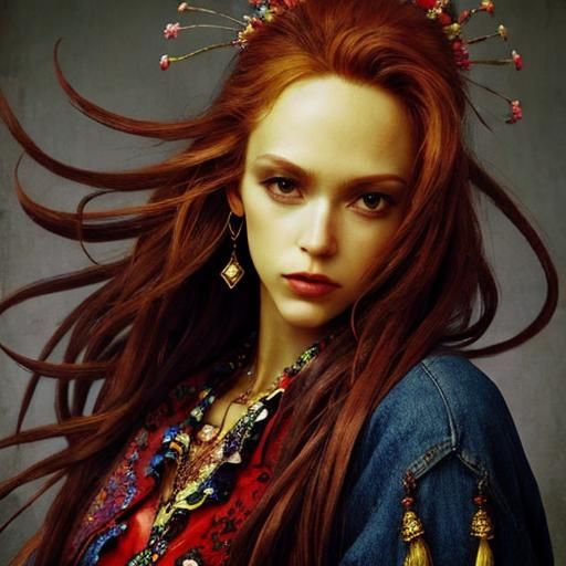 wise, emo, hippie, tattoo, elegant, photorealistic, realisti...