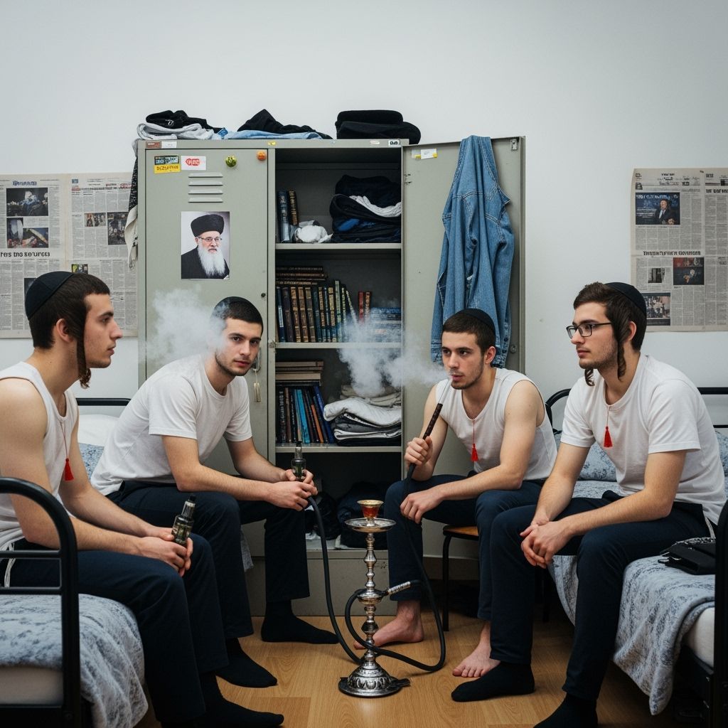 Lithuanian Yeshiva Students Relaxing in Dorm Room