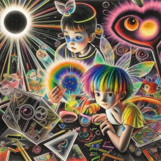 Kid's drawing  ,surreal child's drawing , rayograph Man Ray ...