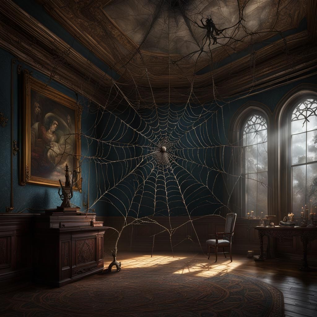 A Spider Web - AI Generated Artwork - NightCafe Creator