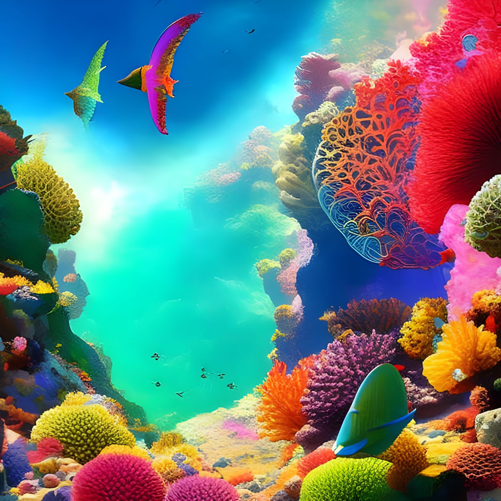 Beautiful coral reef by Ferdinand Knab Kandinsky Claude Mone...