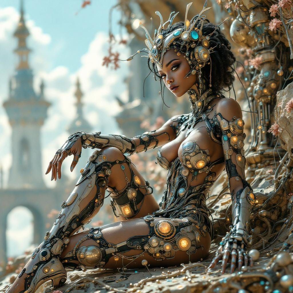 pltn style, full body photorealistic ultra realism a lovely crystal embellished very beautiful nubian ...  by @James Silvers