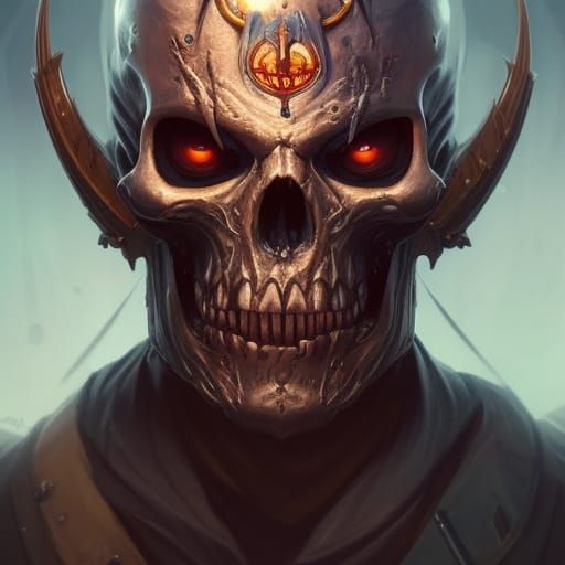 Undead Pirate Lord skull glowing eyes