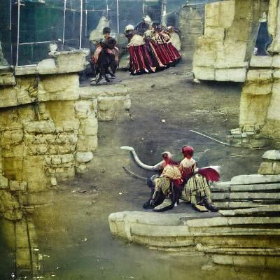 Gladiators; Baku; turn of the century: autochrome