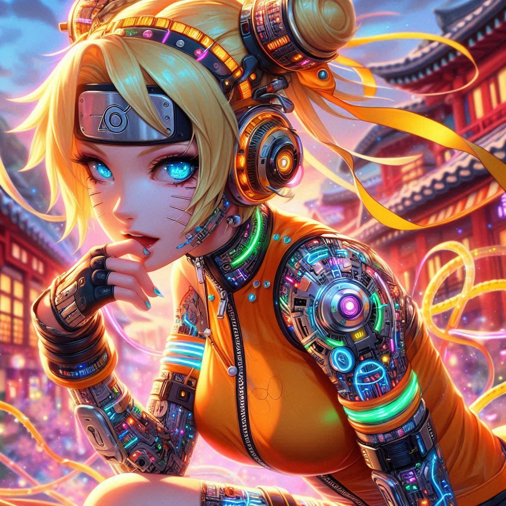 anime Beatmania IIDX artwork illustration female naruto, hea...