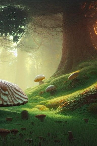 Mushrooms in the forest