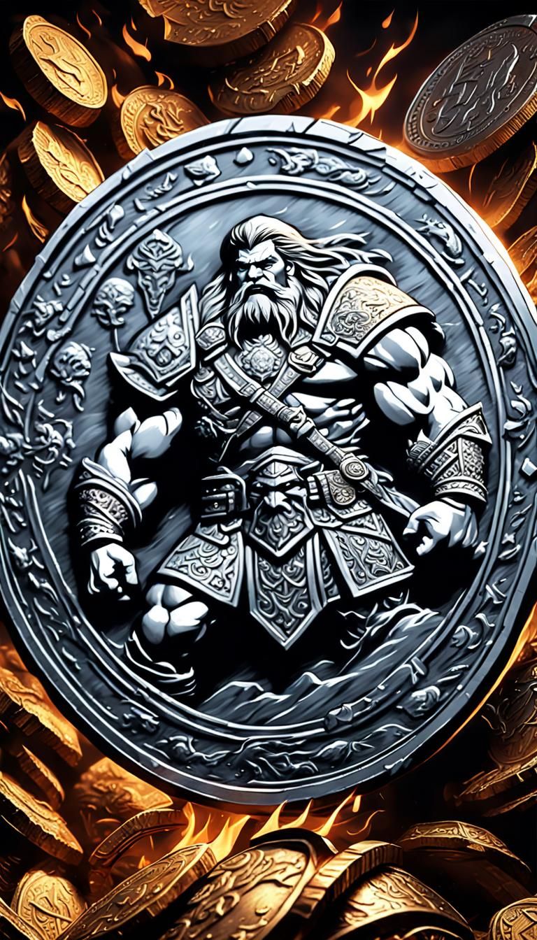 Woodcut silver coins of the dwarven barbarian king
