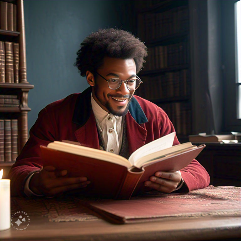 Renaissance man in his study