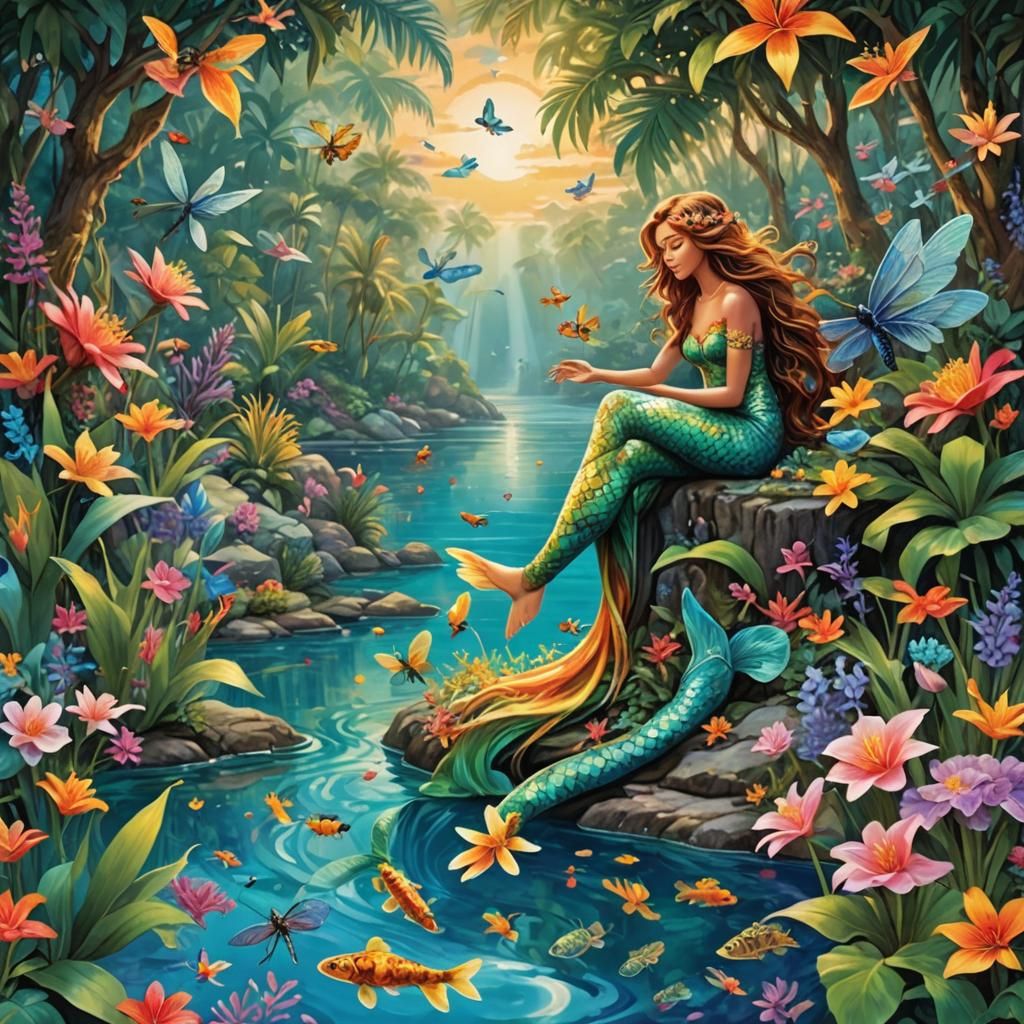 Description: Amidst a tapestry of tropical wonders, a serene...