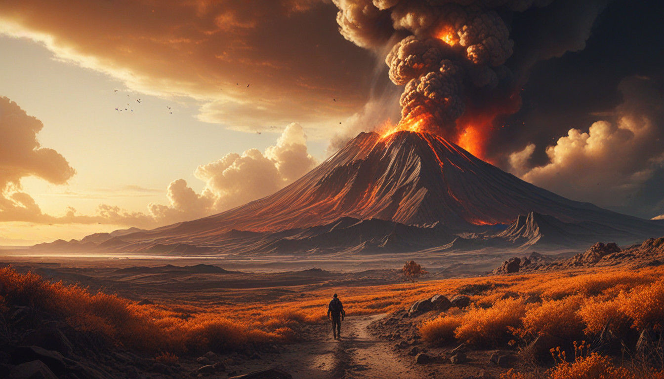 A massive volcano eruption  by @Gothic Vampire Poetry