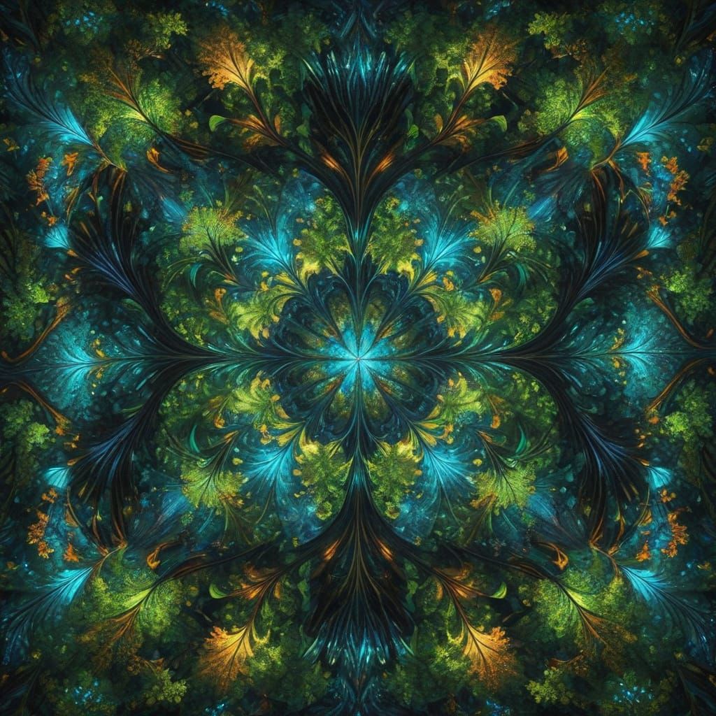 trees and waterfalls kaleidoscope  by @Victoria G