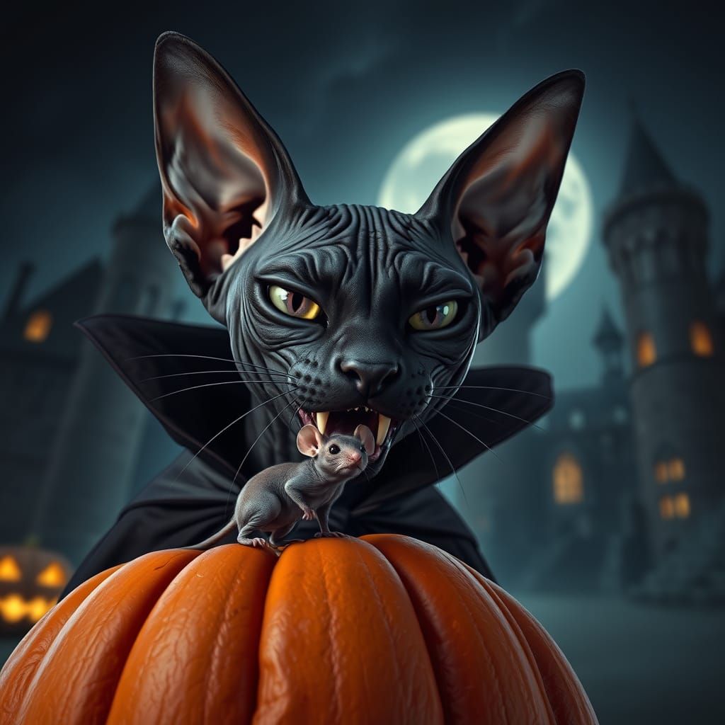 Halloween vampire cat  by @Yiu