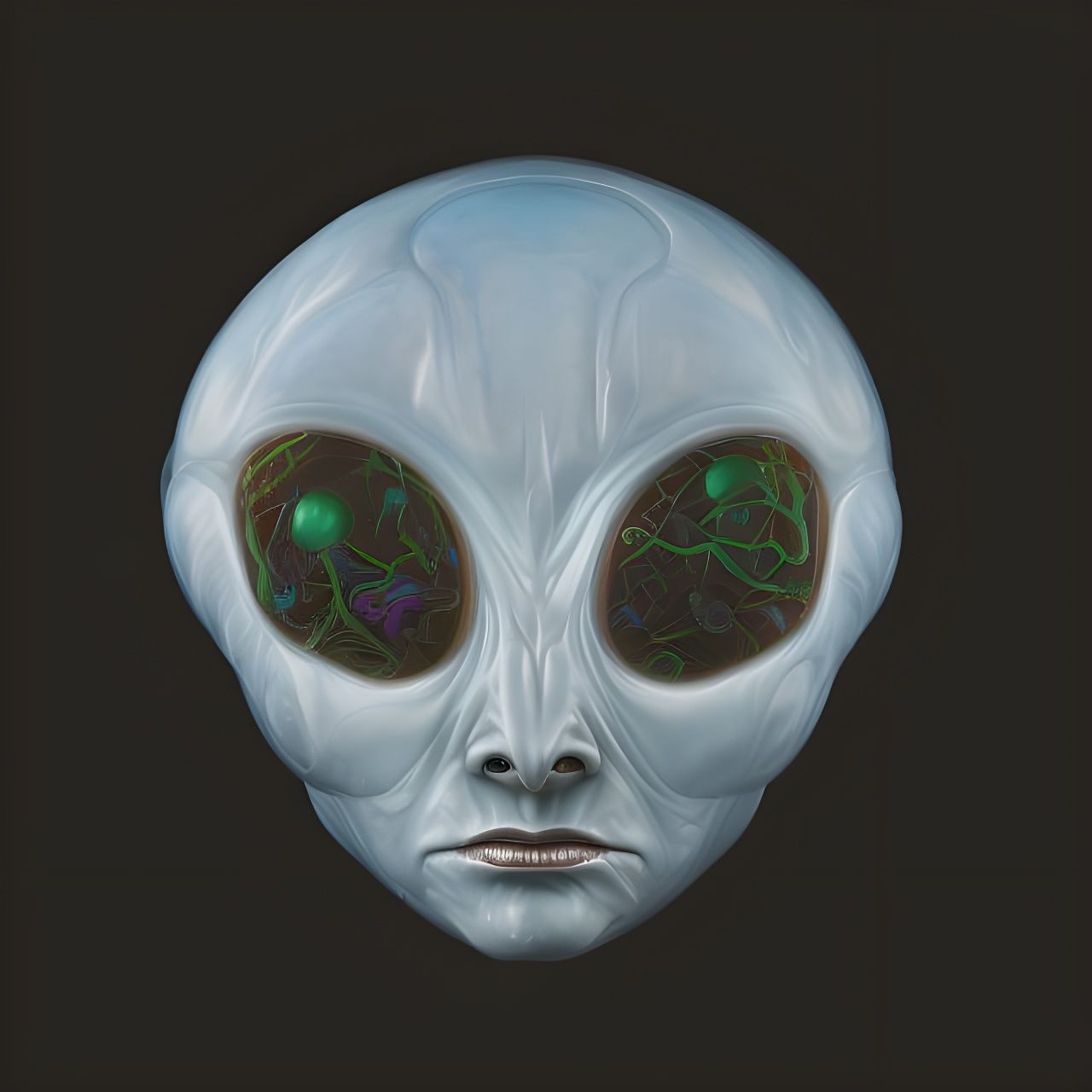 Hyperrealistic Alien Portrait in Volumetric Lighting