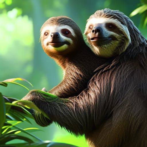 Sloth and his little one