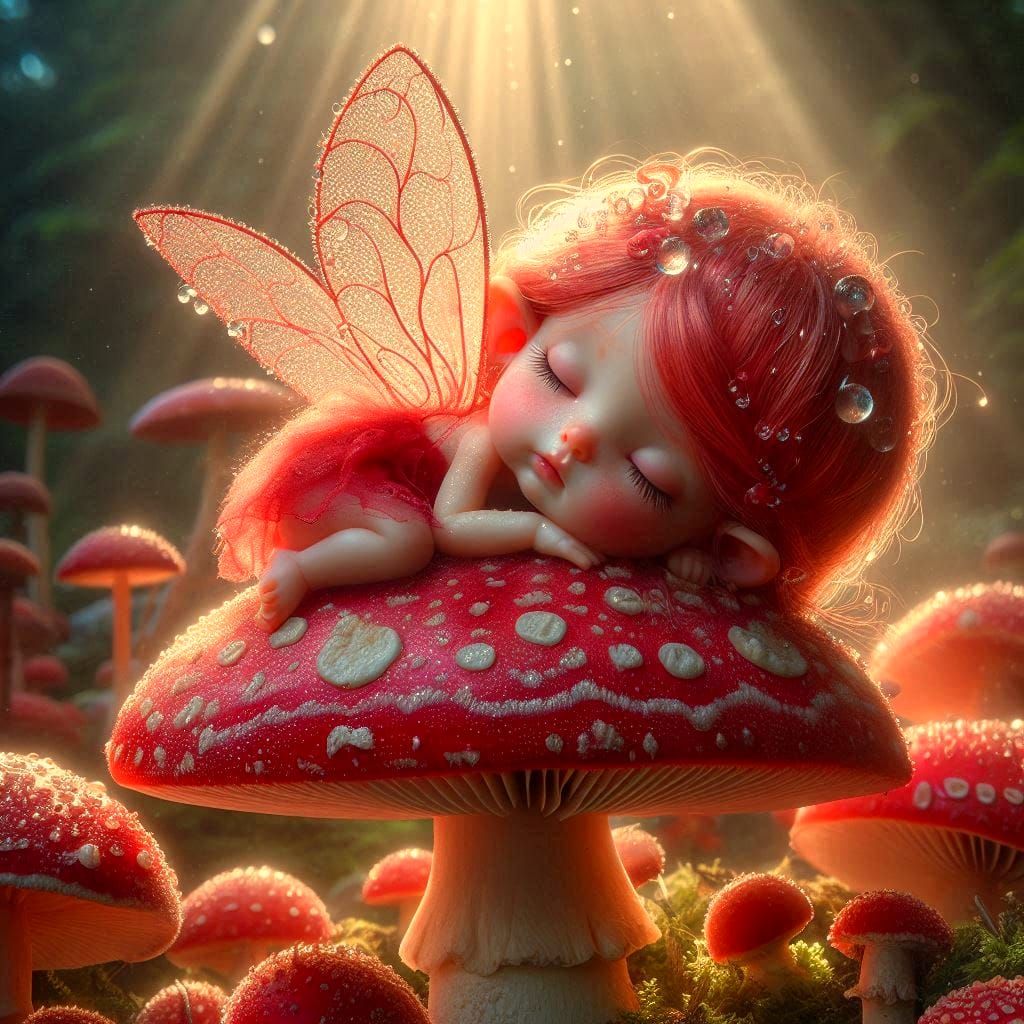 Baby mushroom fairy