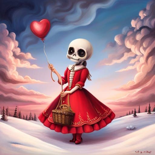Painting titled "Grim Reaper Hosts a Costume Party"