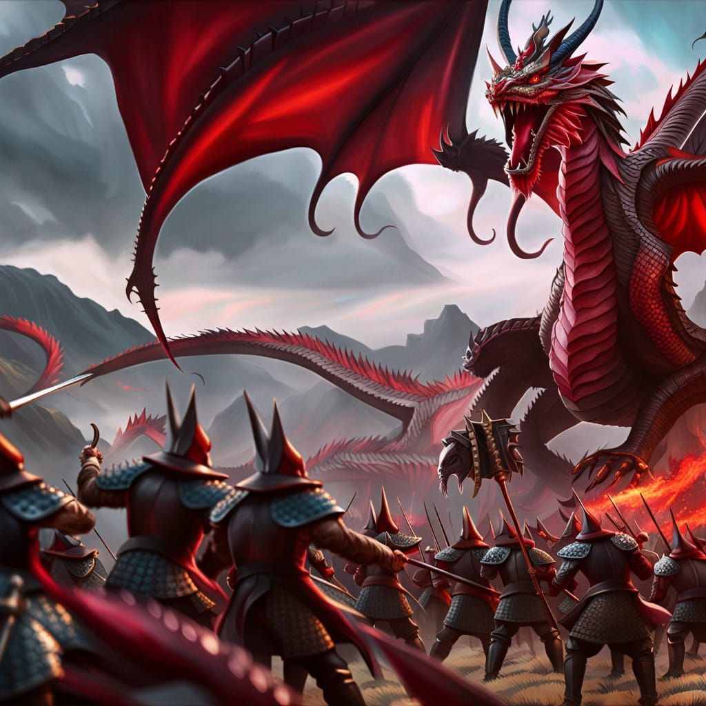 Red Dragon Fight   by @Roaquiem Manderson