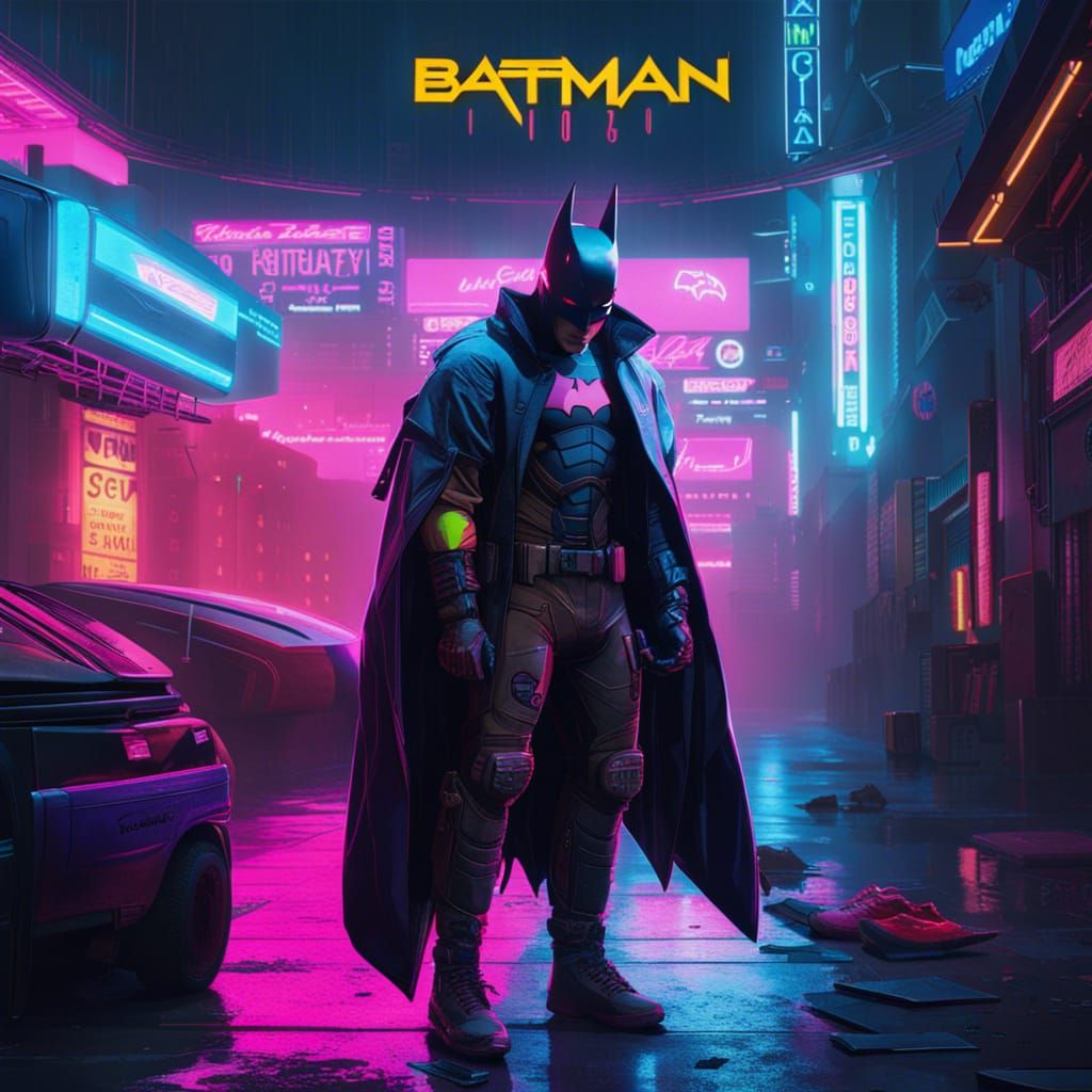 Cyberpunk Batman Ai Generated Background Wallpaper Photo 8k Photo