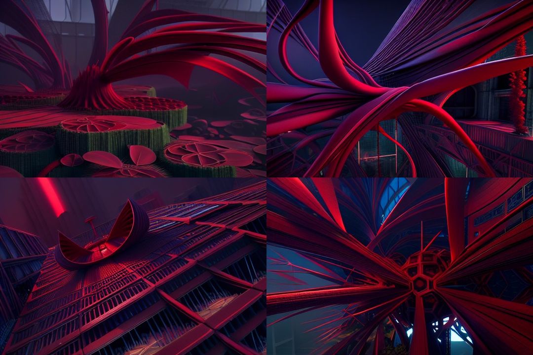 the red plant creates a megastructure, LightWave 3D, epic