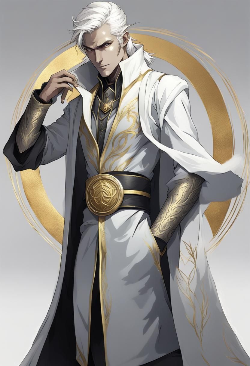 Anime Elven Man with Golden Circlet