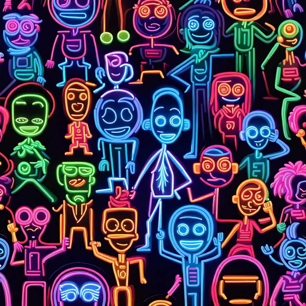 Neon People - AI Generated Artwork - NightCafe Creator