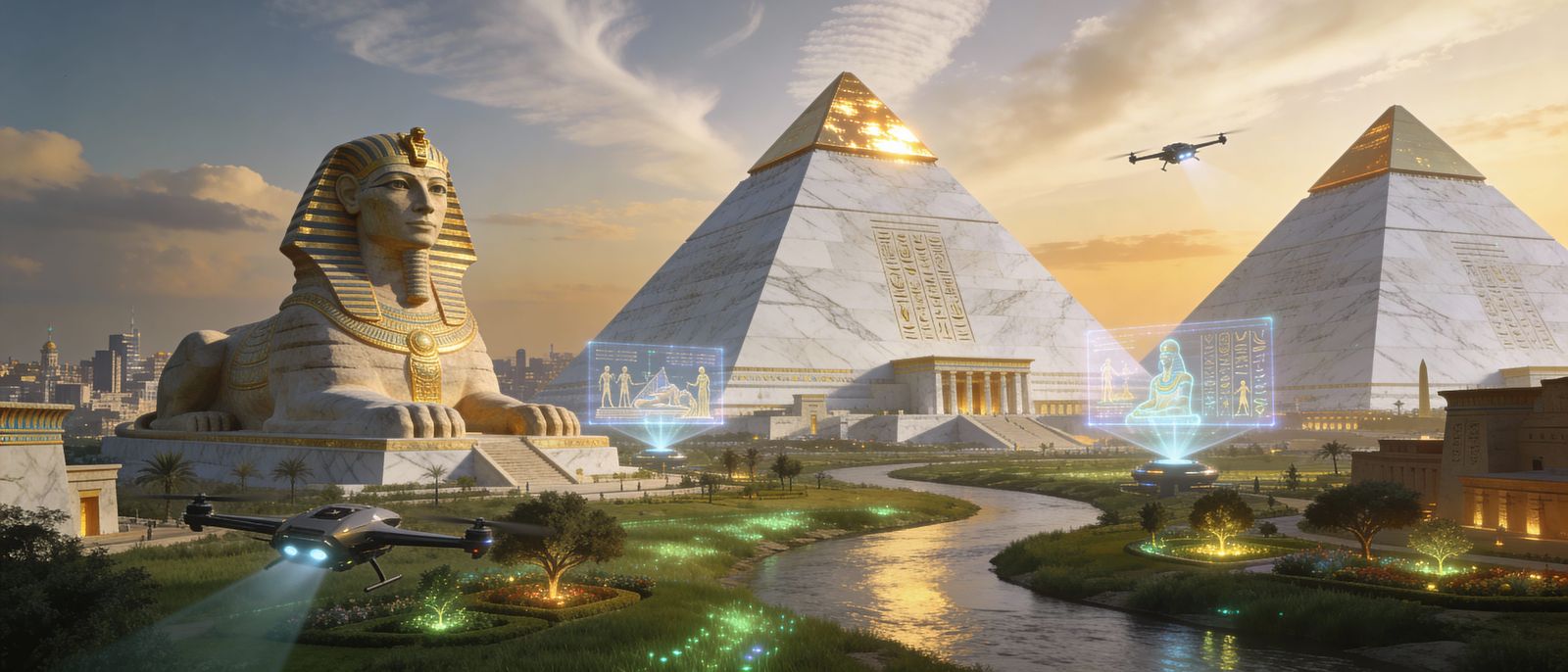 The Giza Plateau When Life Returns To The Desert  by @Scion