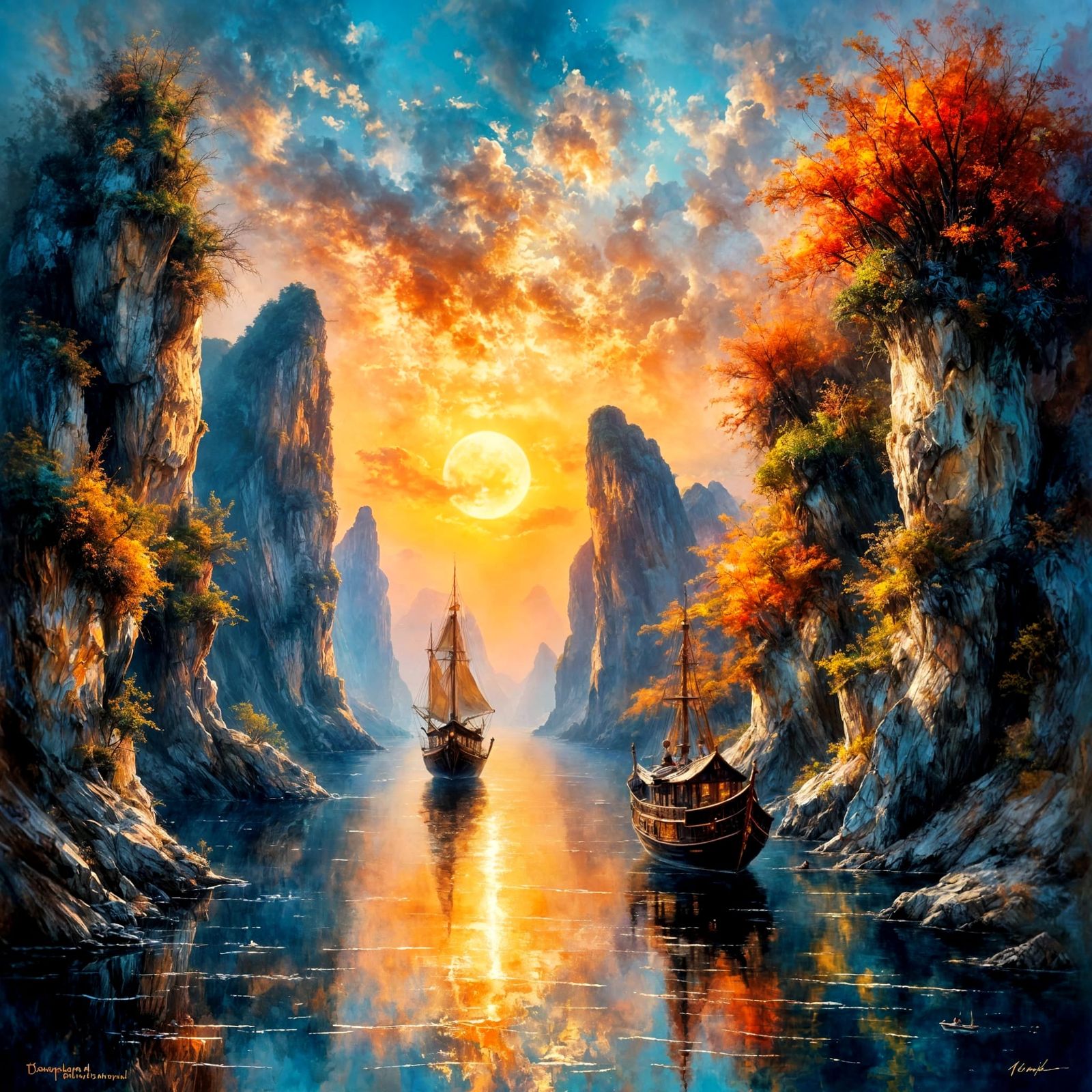 Chinese junk ships  by @OneMich01