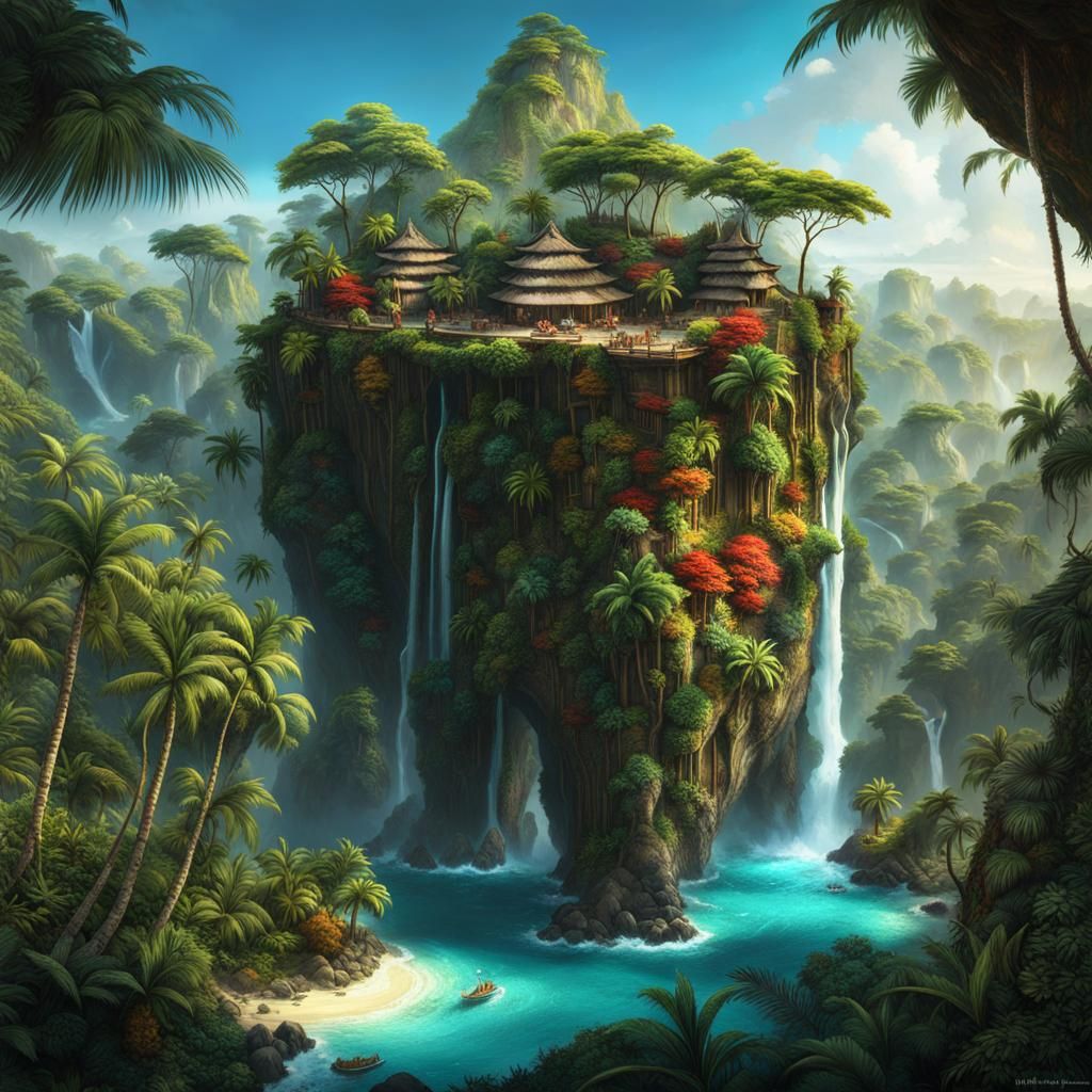 Tiki Island AI Generated Artwork NightCafe Creator