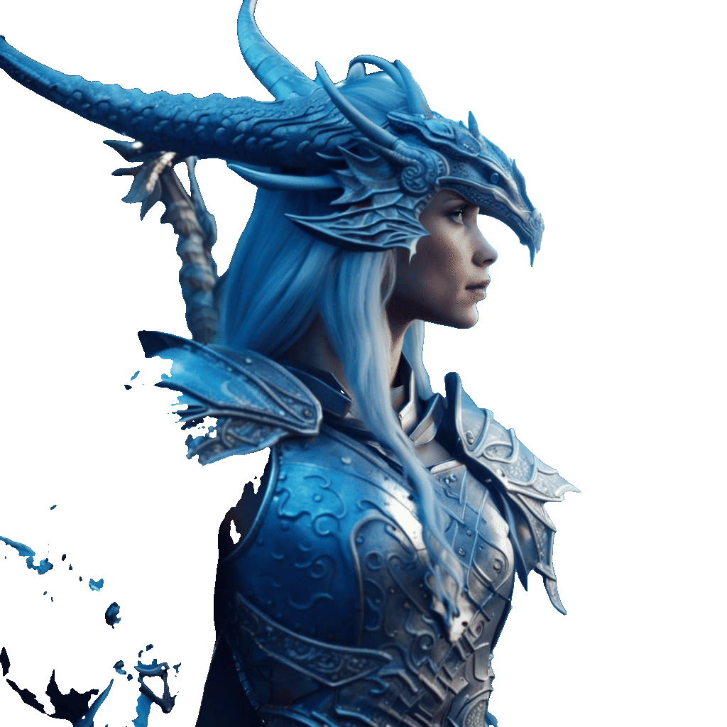 beautiful blue fantasy world, incredibly detailed dragon,  a...