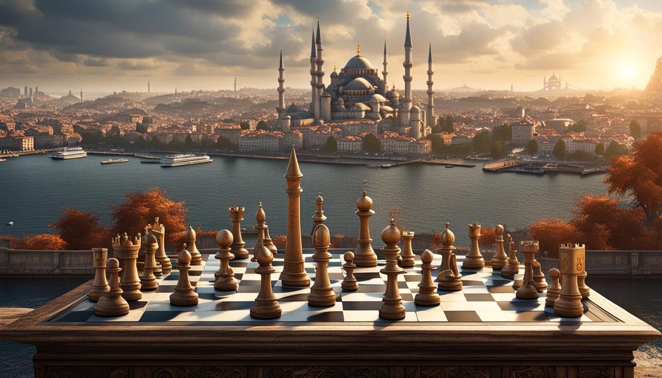 Replace chess pieces with historical places of Istanbul. Let...