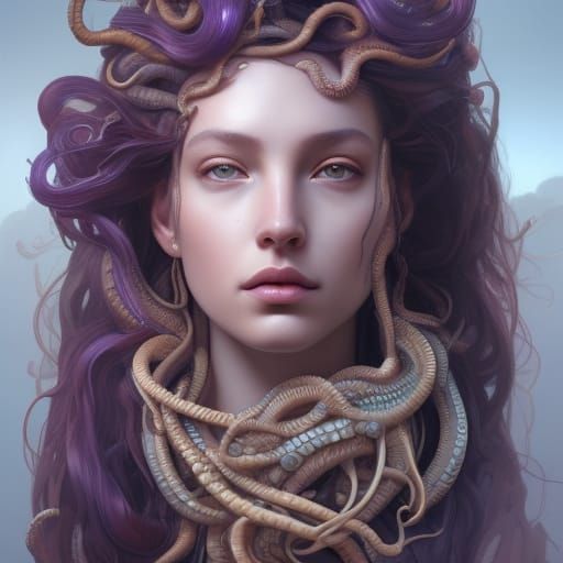 Beautiful Medusa Portrait - AI Generated Artwork - NightCafe Creator