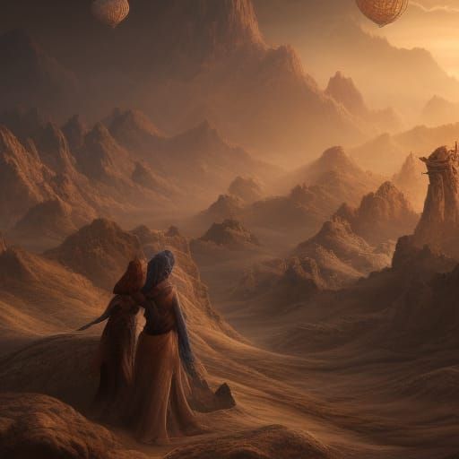 Mother and Daughter on the Desert's Edge