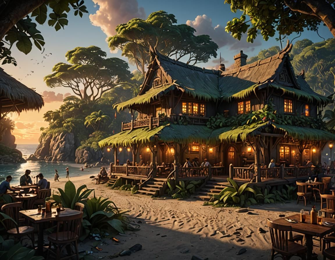 Tropical Beach side tavern