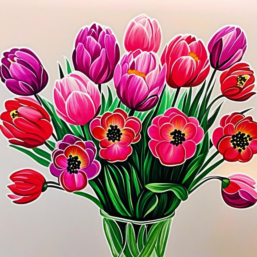 AI Interpretation of Emoji Floral Arrangement