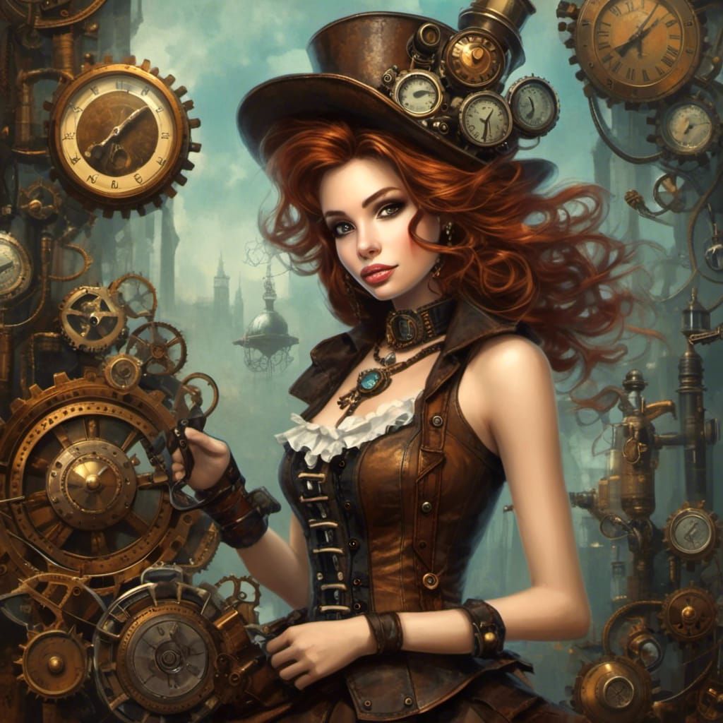 contemporary art style, steampunk Southern Belle <lora:Contemporary-SP:1.0> 