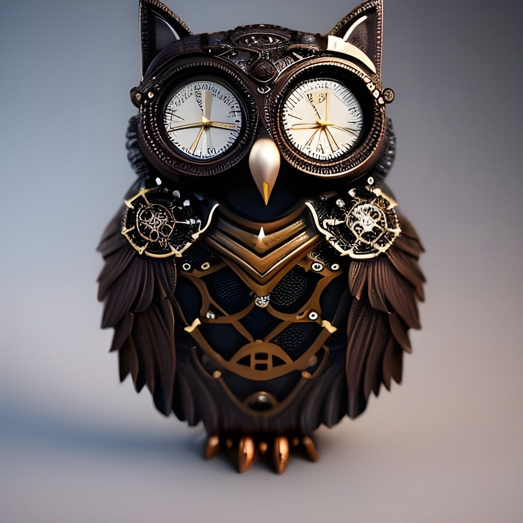 Owl clock  by @Fungidelight