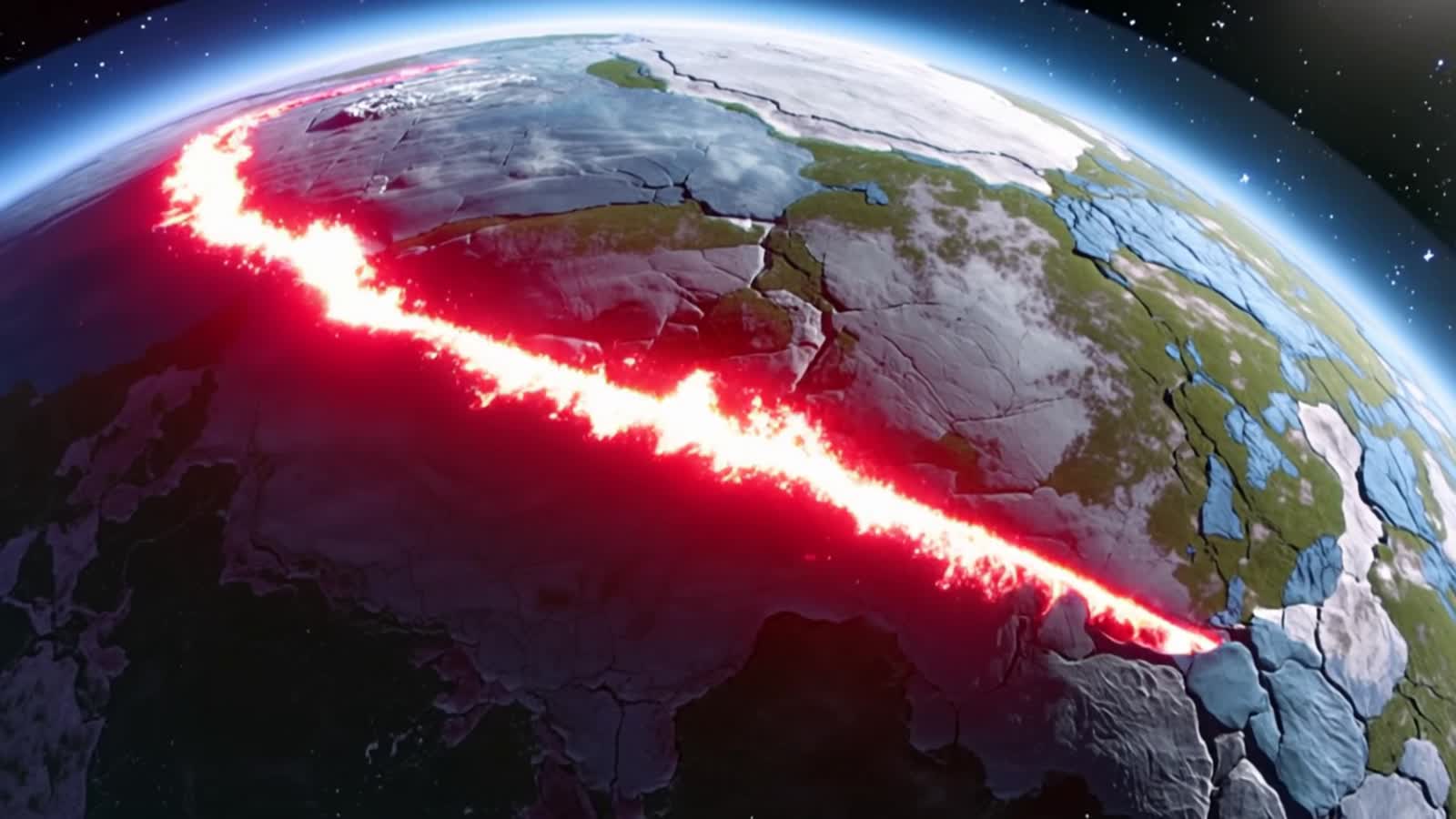 Krypton trembles as red energy cracks its surface. A blinding explosion rips the planet apart, scattering debris into sp...
