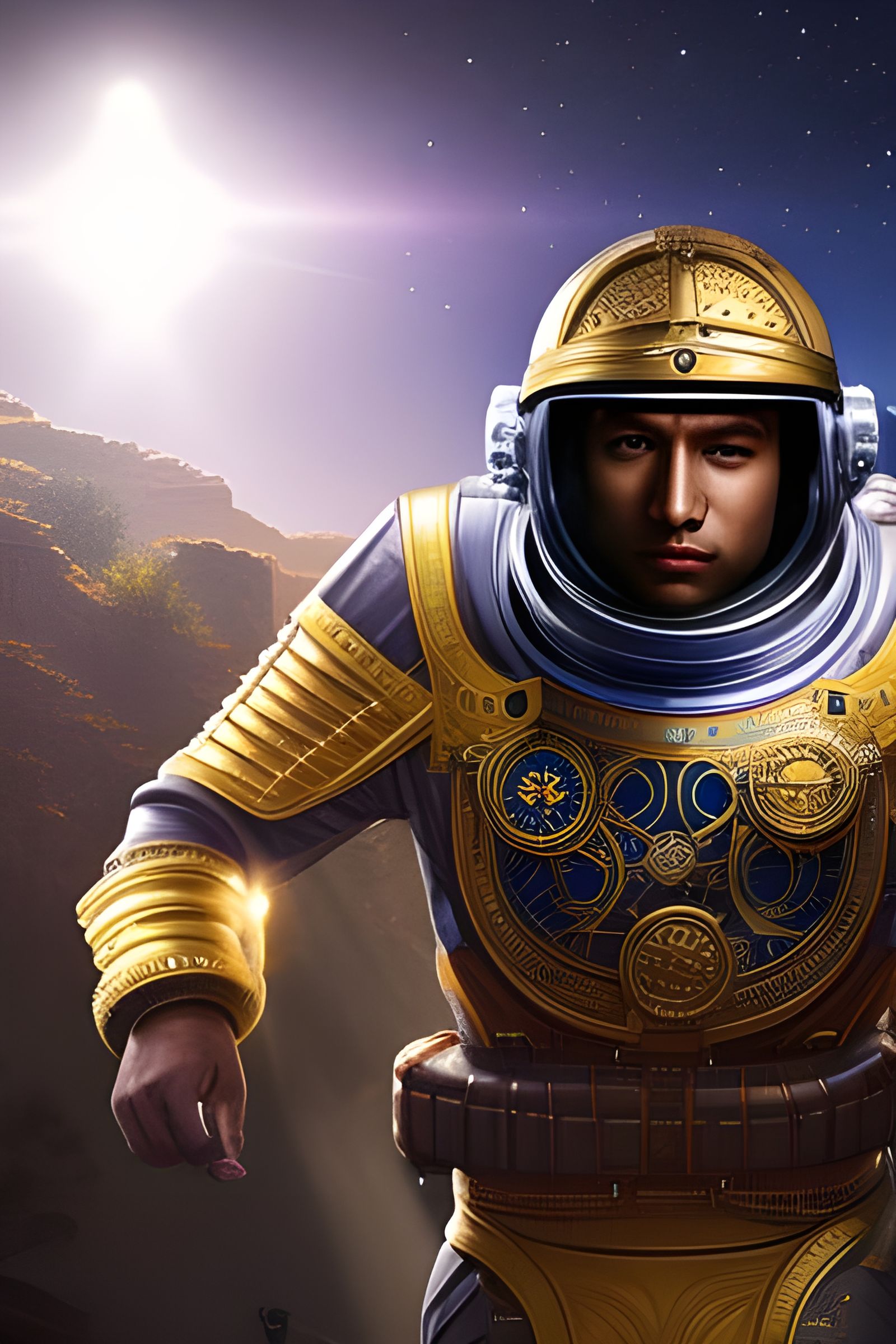 Pre-historic Aztec astronaut  by @Zipy