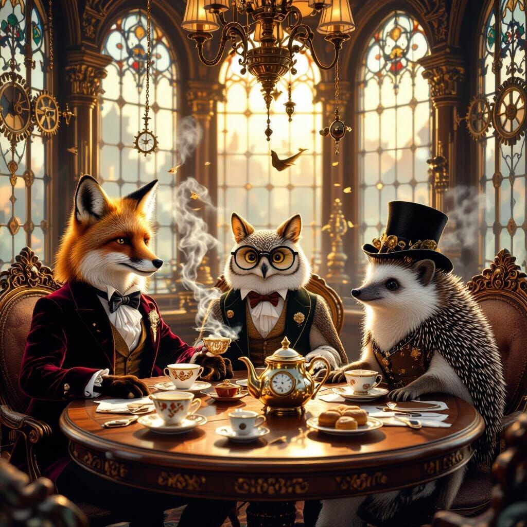 The timekeeper's tea party.  by @CheshireCat11